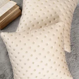 Dot Embroidered Design, Set of 2 Pieces Velvet Cushion Cover-image-57