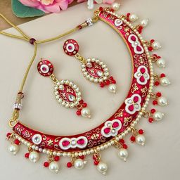Zeviel Gold-Plated Kundan Stone -Studded Jewellery Set-image-21
