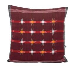 VibhKala Burgundy & Black Geometric Square Cushion Cover-image-34