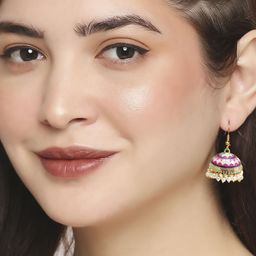Anouk Set Of 2 Artificial Stones And Beads Dome Shaped Jhumkas image 5