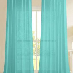 HOMEMONDE Turquoise Blue Set of 2 Sheer Long Door Curtain-image-26