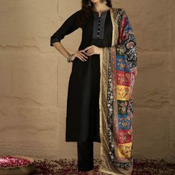 Varanga Women Solid Kurta with Trousers & Dupatta-picture-37