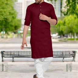 ANUJ FASHION Men Solid Straight Kurtas-picture-42