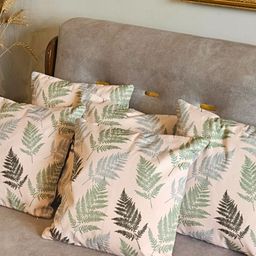 Akira Furnishings Beige & Green 5 Pieces Floral Square Cushion Covers-image-5