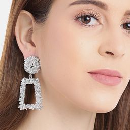 YouBella Contemporary Stone Studded Drop Earrings-image-13