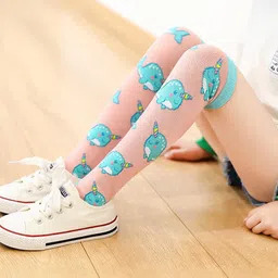 NESKA MODA Girls Set Of 2 Knee Length Cotton Socks-37