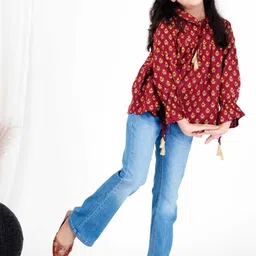 DMP FASHION Girls Polka Dot Printed Regular Top-48