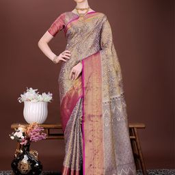 JUST FASHION Woven Design Zari Banarasi Saree-image-46