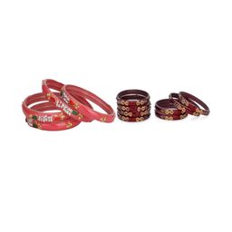 SOMIL Set of 12 Orange Alloy Bangles-image-102
