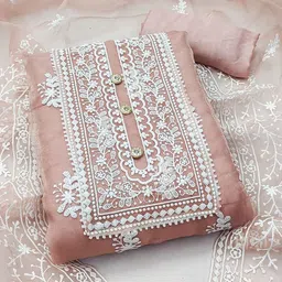 Ishin Embroidered Organza Unstitched Dress Material-picture-29