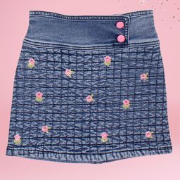 CUTECUMBER Embroidered A-Line Above Knee Skirt-image-42