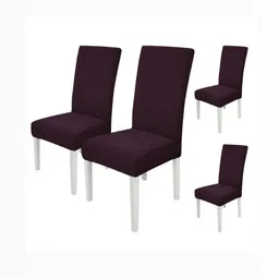 HOUSE OF QUIRK  4 Pcs Maroon Removable & Washable Chair Cover-21