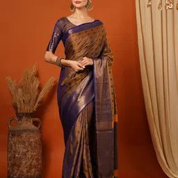 WINKLECART Woven Design Zari Pure Silk Banarasi Saree-image-80