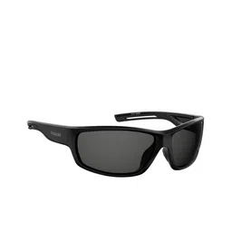 Polaroid Unisex Grey Lens & Black Rectangle Sunglasses with-picture-9
