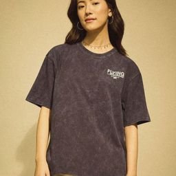 Flying Machine K-StreetWomen Brand Logo Print Oversized Pure Cotton T-Shirt-image-20