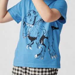 LULU & SKY Boys Printed Extended Sleeves Raw Edge T-shirt-14