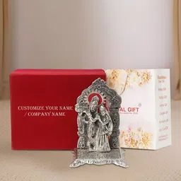 INTERNATIONAL GIFT Silver-Toned Radha Krishna Religious Idol Showpiece-image-99