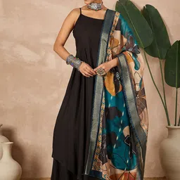 InWeave Women Kurta with Palazzos & With Dupatta-picture-14
