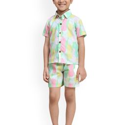Funny Bones Clothings Boys Pineapple Printed Shirt With Shorts-image-96