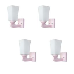 1ST TIME Set Of 4 White Glass Square Shaped Wall Lamp-picture-23