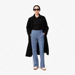 Lacoste Women Printed Mid Rise Flared Trousers-image-9