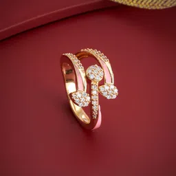 Kushal's Fashion Jewellery White Gold-Plated Party Zircon Finger Ring-2