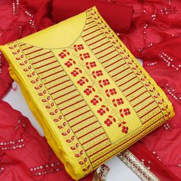 SAINOOR Embroidered Semi-Stitched Dress Material-picture-24
