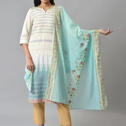 AURELIA Blue & Red Printed Dupatta image 2