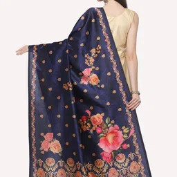 Kaizen TEXO FAB Navy Blue & Cream-Coloured Printed Dupatta image 4