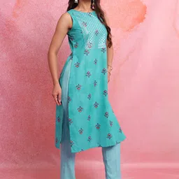 KETCH Floral Printed Regular Kurta with Trousers & Dupatta image 4