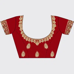 MANVAA Embroidered Thread Work Semi-Stitched Lehenga & Unstitched Blouse With Dupatta image 2