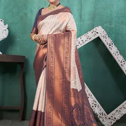 DIVASTRI Woven Design Zari Silk Blend Designer Kanjeevaram Saree-picture-11