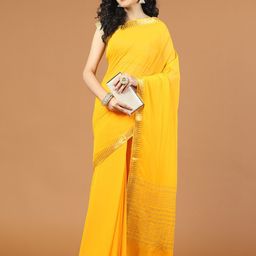 Meena Bazaar Zari Poly Chiffon Saree-image-20