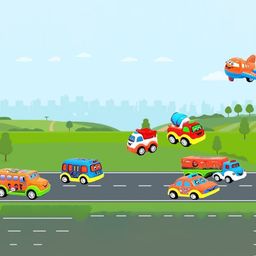 PIPALIYA Kids 7-Pcs Friction Powered Pull Back Toy Vehicles-10