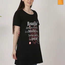 DDASPRATION Women Typography Printed Round Neck Oversized T-shirt-picture-8