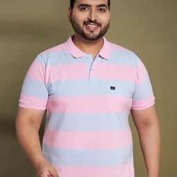 AUSTIVO Colourblocked Striped Polo Collar Pockets Regular Sleeve T-shirt-image-6
