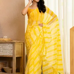 PRETTY PALLU Leheriya Gotta Patti Organza Saree-image-29