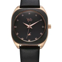 Fastrack Women Embellished Dial & Leather Straps Analogue Watch FV60057WL02-12
