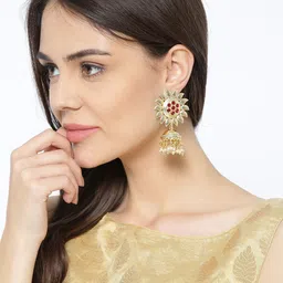 Anouk Gold Plated Dome Shaped Jhumkas-image-53
