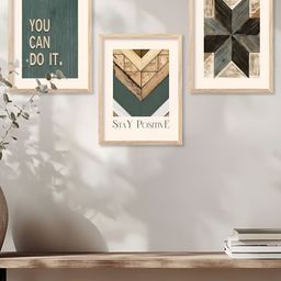 Kotart Brown & Beige 3 Pieces Wooden Abstract Wall Arts-picture-38