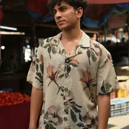 Big Bunny Men Custom Floral Opaque Casual Shirt-picture-1