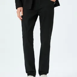 Koton Men Slim Fit Mid-Rise Cotton Trousers-image-75