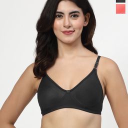 LILY Pack Of 2 Solid Full Coverage Regular T-Shirt Bra wnysor-99