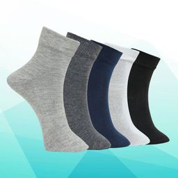 MJE Unisex Pack Of 5 Everyday Lightweight Ankle-Length Socks-17