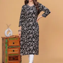 PURSHOTTAM WALA Women Floral Printed Gotta Patti Floral Kurta-picture-18