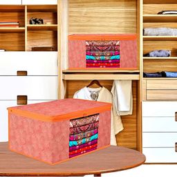 Kuber Industries Orange Set of 3 Regular Multi-Utility Organisers-36