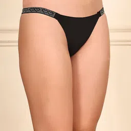 Quttos PrettyCat Low Rise Bikini Brief With Rhinestone Strap - QT-PA-9019-BLK-M image 4