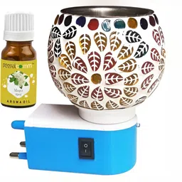 PEEPALCOMM White & Brown Leaf Pattern Electric Kapoordani With Mogra Oil-10 ml-image-88