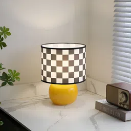 The Better Home Yellow & Black Printed Contemporary Glass Table Lamps-23