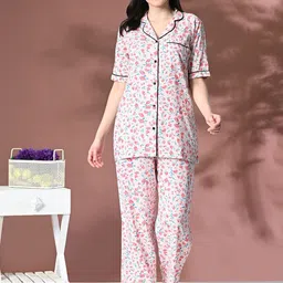 Mintmarie Women Floral Printed Night suit-image-56